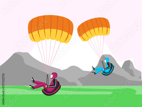 Paragliding Concept IllustrationVector Style