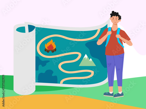 Map Concept IllustrationVector Style