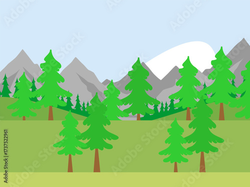 Forest Concept IllustrationVector Style