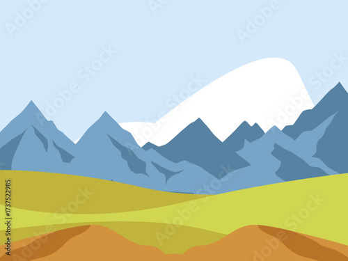 Mountains Concept IllustrationVector Style