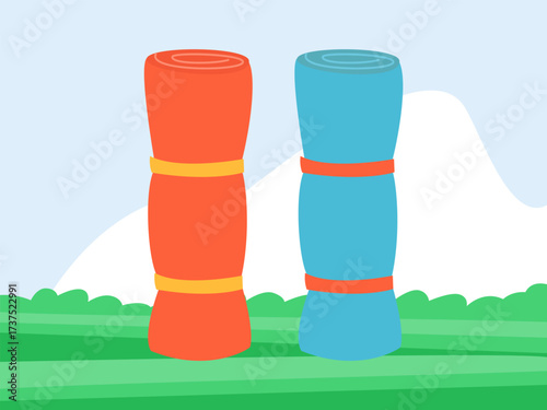 Roll Out Mat Concept IllustrationVector Style