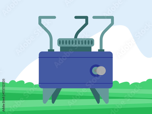 Camping Gas-burner Concept IllustrationVector Style