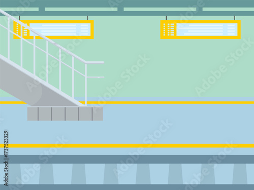 Train Platform Concept IllustrationVector Style