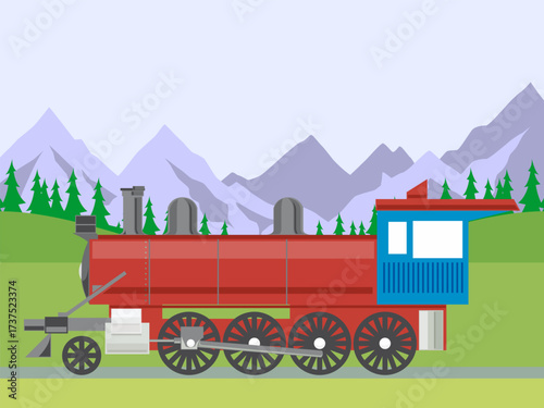 Steam Engine Concept IllustrationVector Style