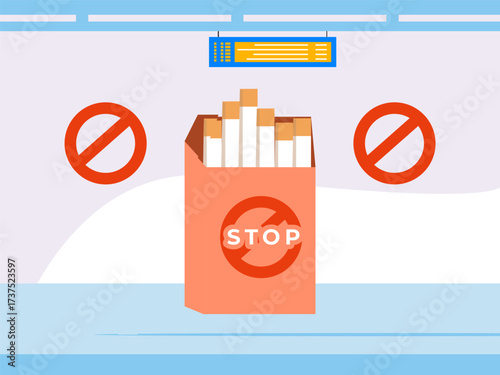 No Smoking Concept IllustrationVector Style