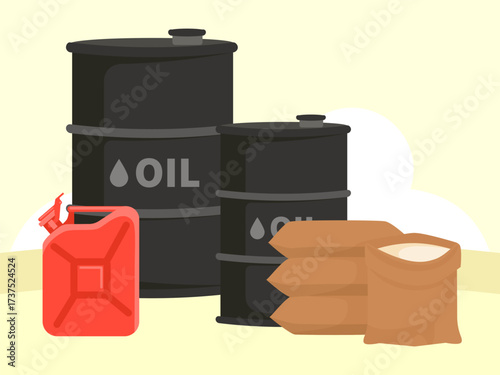 Raw Materials Concept IllustrationVector Style