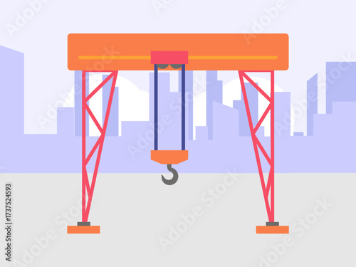 Bridge Crane Concept IllustrationVector Style