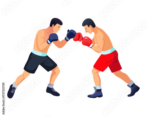 2 male boxer in action