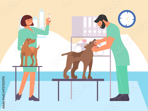 Animal Checkup Concept IllustrationVector Style