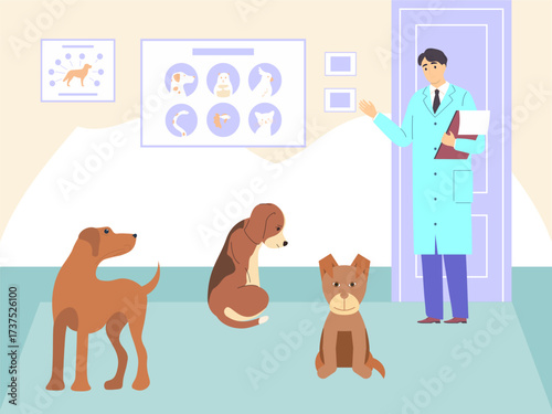 Vet School Concept IllustrationVector Style