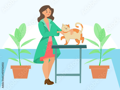 Cat Concept IllustrationVector Style