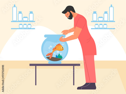 Goldfish Concept IllustrationVector Style