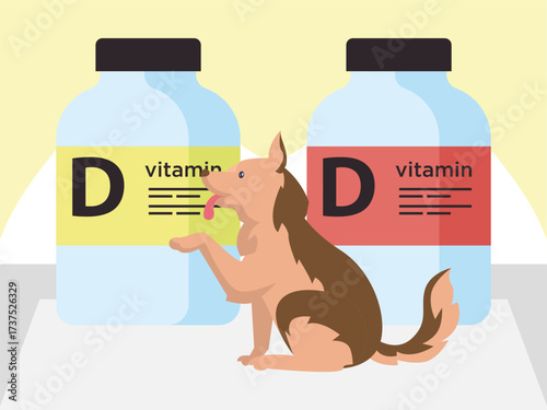 Pet Vitamins Concept IllustrationVector Style