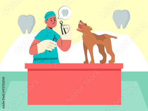 Dental Cleaning Concept IllustrationVector Style