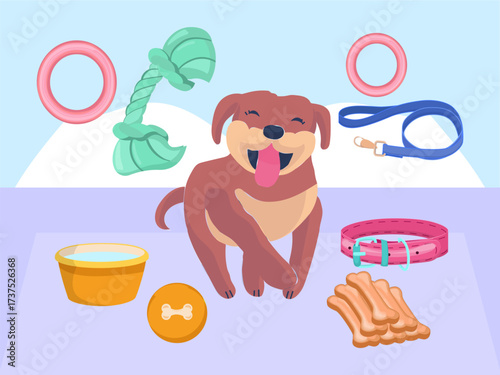 Dog Toy Concept IllustrationVector Style