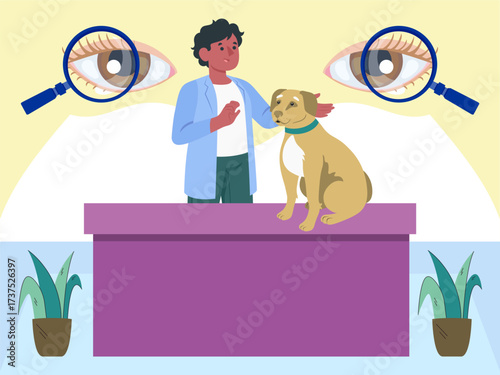 Animal Eye Care Concept IllustrationVector Style