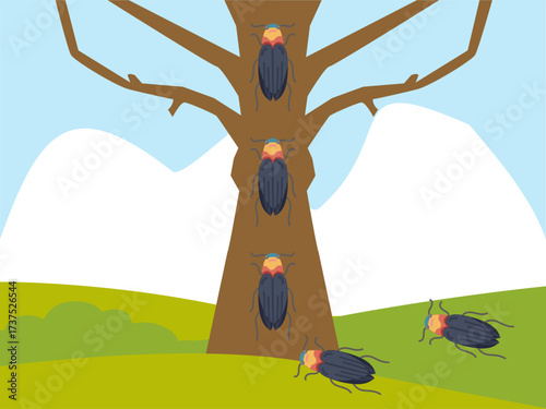 Beetle Concept IllustrationVector Style