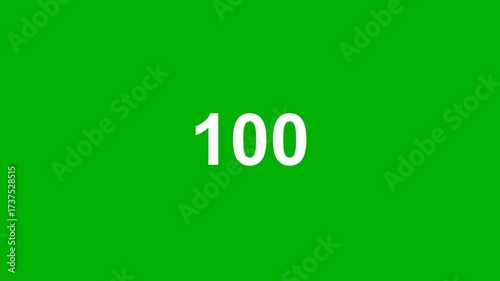 0 to 100 count up green screen