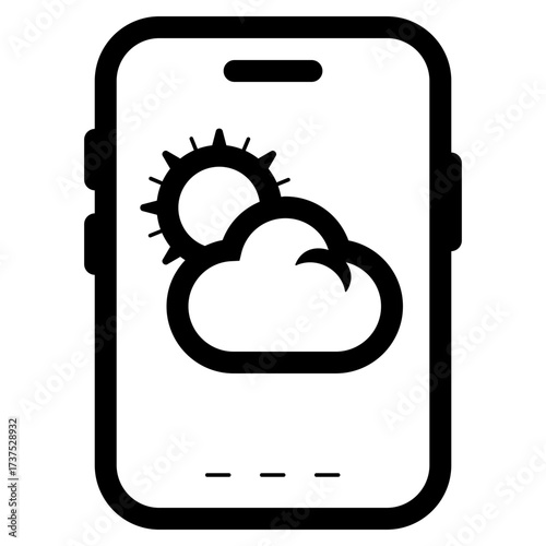 weather app on smartphone icon
