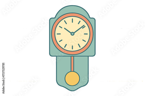 Beautifully designed wall clock with a pendulum creates a vintage atmosphere in any room of the house
