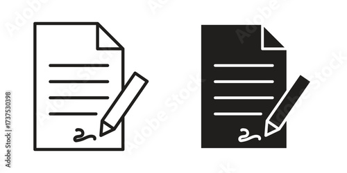 Agreement icon art in black and white