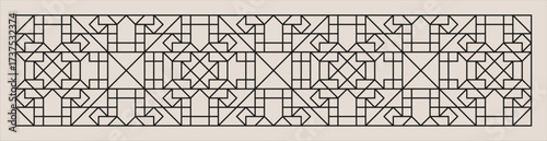Seamless geometric line pattern in black and white shades. Graphical illustration for a unique banners, wall decor, textiles and interior design.