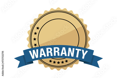 Warranty badge vector illustration for product guarantee and quality assurance seal of approval best deal