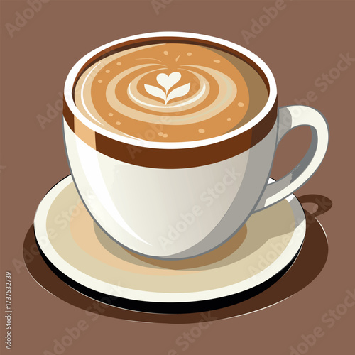 A cup of aromatic cappuccino
