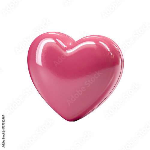 Wallpaper Mural A glossy, three-dimensional, light pink heart, rendered with smooth, reflective surfaces and subtle shading Torontodigital.ca