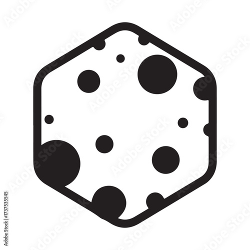 Vector art of hexagon shape with black dots silhouette art design