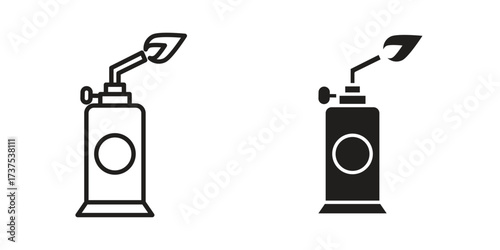 Blowtorch icon art in black and white