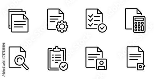 Document file management report office business icon set