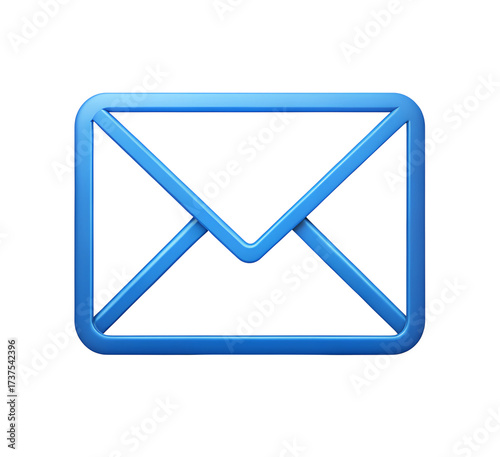 Free Download Blue outline of an envelope on a white background email isolated on a transparent background - GFXLoad