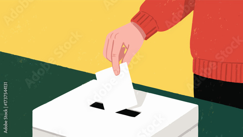 Casting a ballot in the voting box