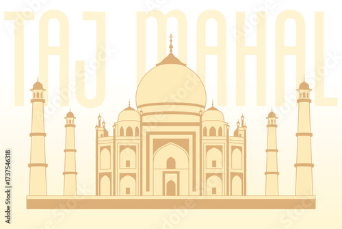 Elegant Taj Mahal vector illustration