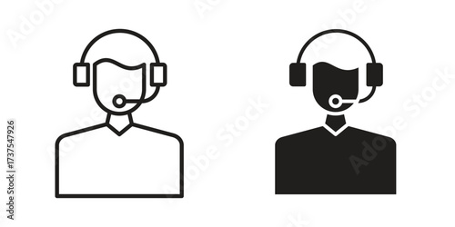 Callcenter icon art in black and white
