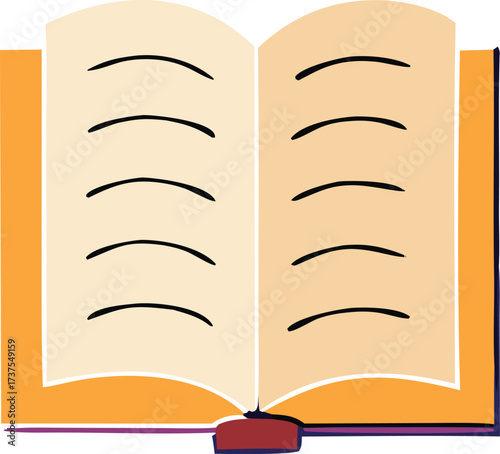 Open book showing blank lined pages ready for writing ideas knowledge learning education reading stories and information