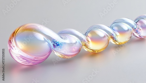 Swirling glass bubbles with iridescent, pastel colors