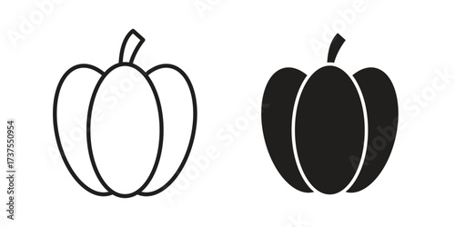 Capsicum icon art in black and white