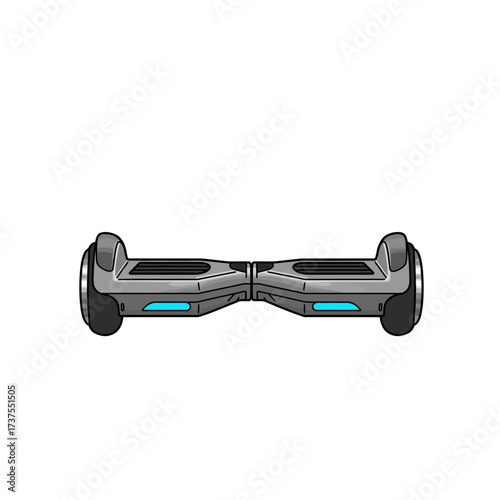 Modern hoverboard with blue LED accents for futuristic personal transport