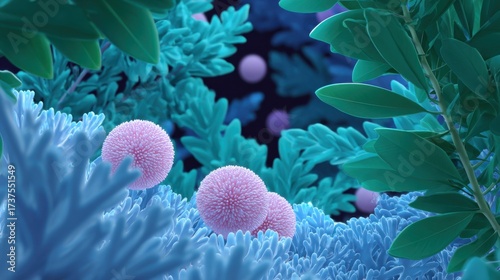Close Up of Vibrant Pink Flowers on Lush Green Plant Showcasing Intricate Petal Details and Natural Beauty in a Serene Garden Environment