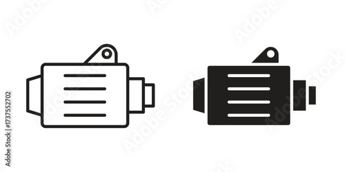 Car alternator icon art in black and white