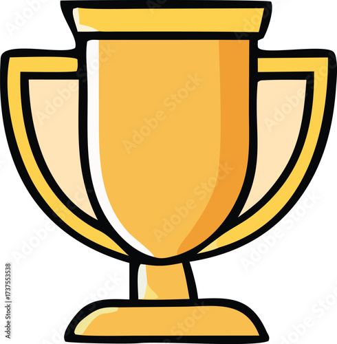 Golden trophy icon symbolizing victory achievement excellence and success in sports competitions and awards ceremonies
