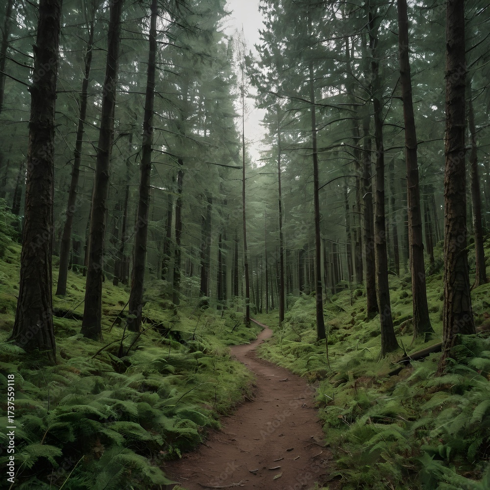 Obraz premium footpath in the woods