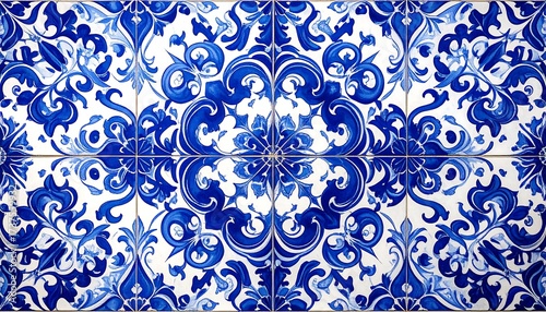 Blue patterned tiles