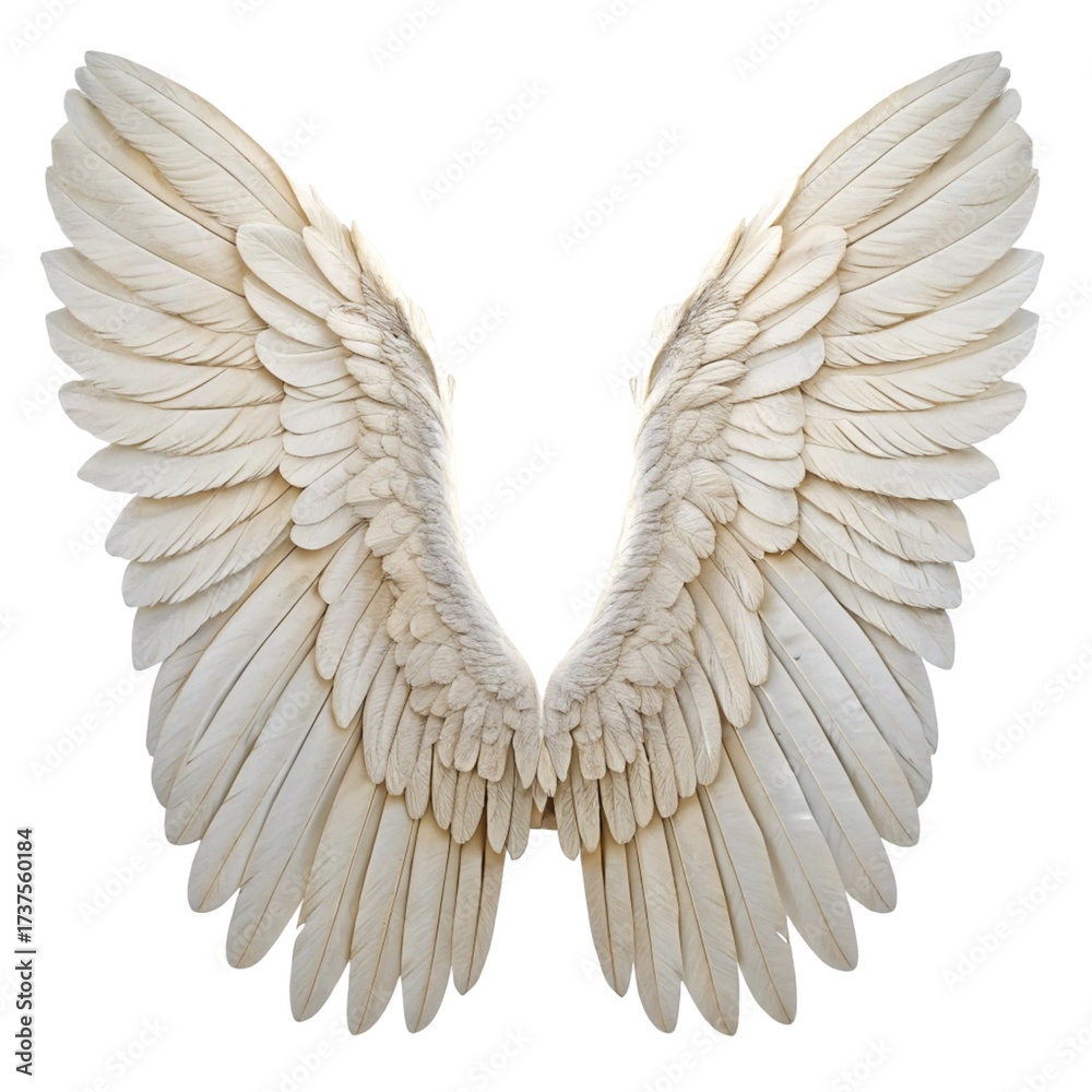 Obraz premium Set angel wings realistic isolated on transparent background 