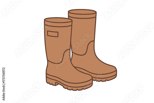 Stylish brown rubber boots ready for outdoor adventures in various terrains and weather conditions