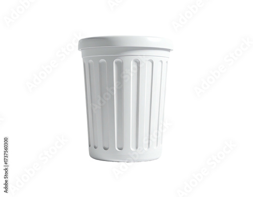 Wallpaper Mural A clean, white waste bin against a black background, ribbed with a lid Torontodigital.ca