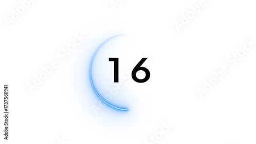 Countdown timer from 25 to 0 animation. Stopwatch counting down number.