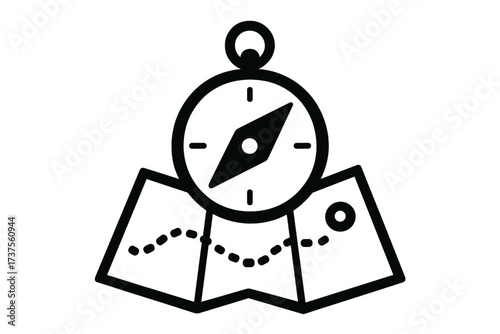 Navigating with a compass and map during an outdoor adventure or exploration at the park